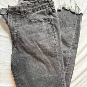 Madewell Charcoal Distressed Ankle Jeans